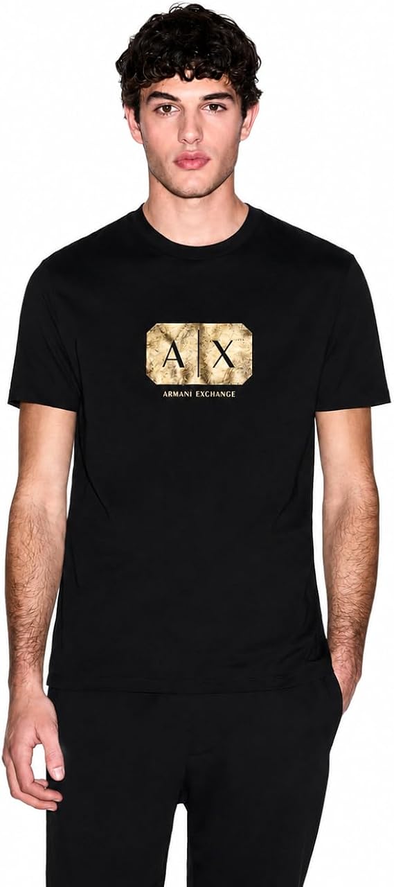 Armani Exchange Large Black and Gold Tee