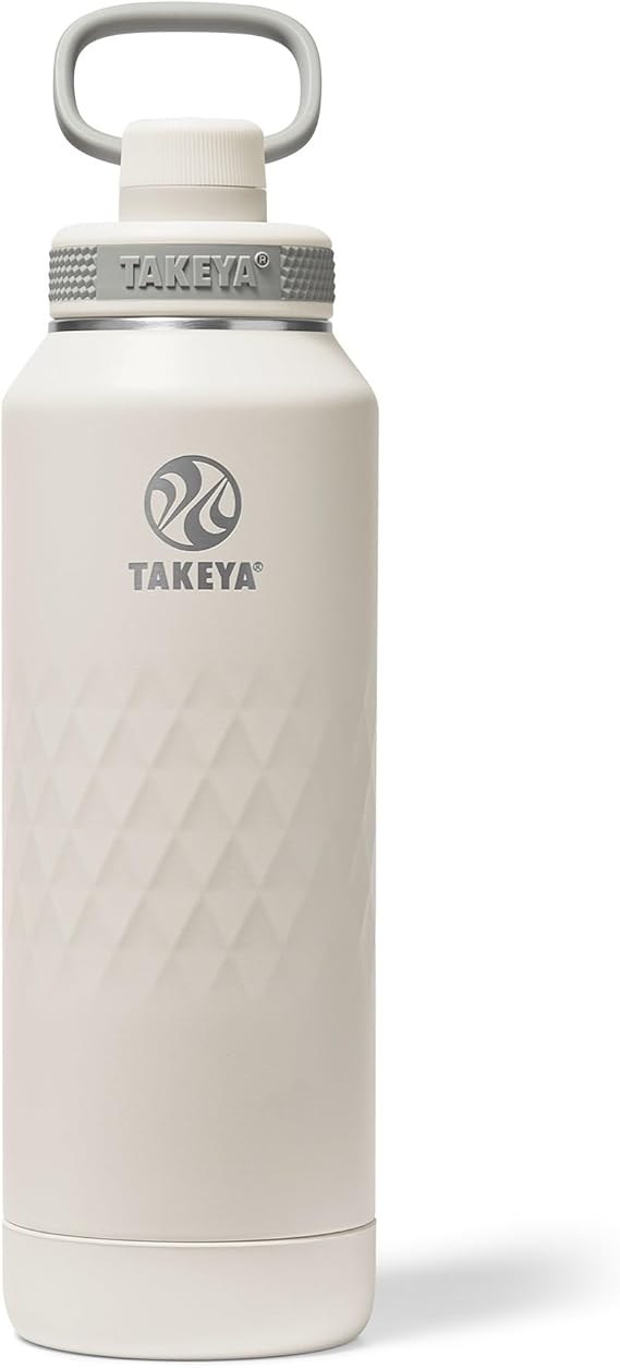 Takeya Sport Triple Insulated Water Bottle with Spout Lid and Ice Blocker (40 oz, Alpine) - Triple Wall, Leakproof, Stainless Steel Water Bottle for Gym & Outdoor Use