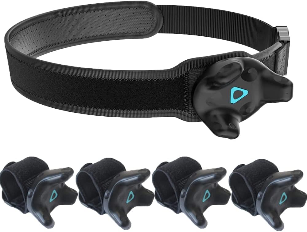 JLD VR Tracker Belt for HTC Vive System Puck - Adjustable Strap Waist  Body Tracking Virtual Reality 1x 4X Wrist Strap, Black, 47.3", Wrist 4.1", Black