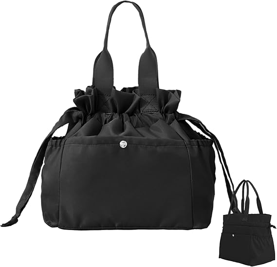 MEXS Lunch Bag for Women Reusable Drawstring Insulated Lunch Box Stain-Resistant Large Cinch Closure Lunch Bags for Work Office