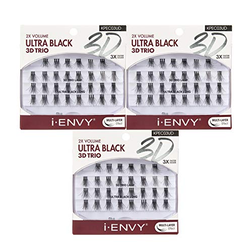 iENVY 3D Trio Ultra Black Long Lashes 3 Pack