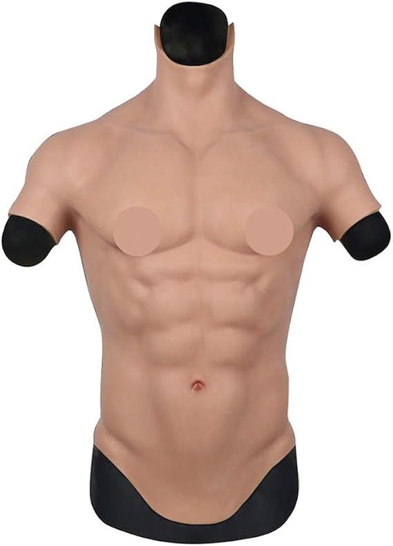 YIQI Silicone Muscle Chest Realistic Male Chest Vest Abdominal Muscle Simulation Skin Silicone Soft