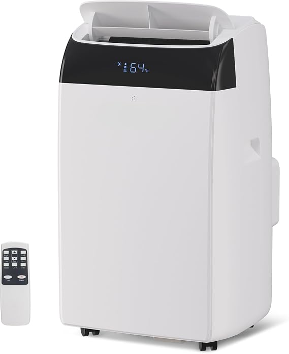 TCL 14,000 BTU Inverter Portable Air Conditioner with Heat Pump, Dual Hose, Cools Up to 450 Sq Ft, Dehumidifier & Quiet Cooling, Smart Energy Efficient AC, Remote Included, White