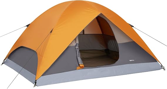 Amazon Basics Dome Camping Tent with Rainfly and Carry Bag, 3-Season Easy Set-Up Tent, 6 Person