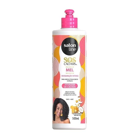 Salon Line Treatment (SOS Curls) - Extreme Curl Activator, 17.6 Ounce (500 ml), Moisturizing, For Curly Hair, Phthalate Free, Unscented