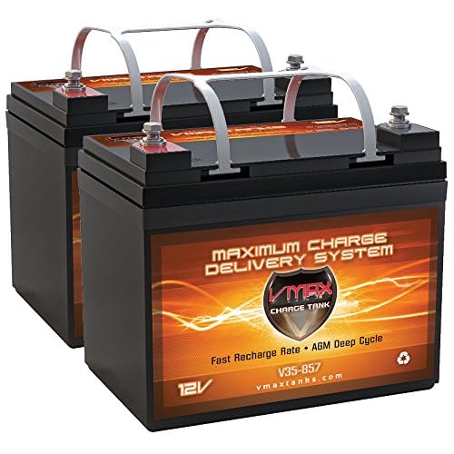 QTY 2: VMAX V35-857 Group U1 12 Volt 35AH AGM Deep Cycle Sealed Maintenance Free Battery Deep Cycle High Performance AGM Batteries 12V 35AH, GROUP U1, Two Pack