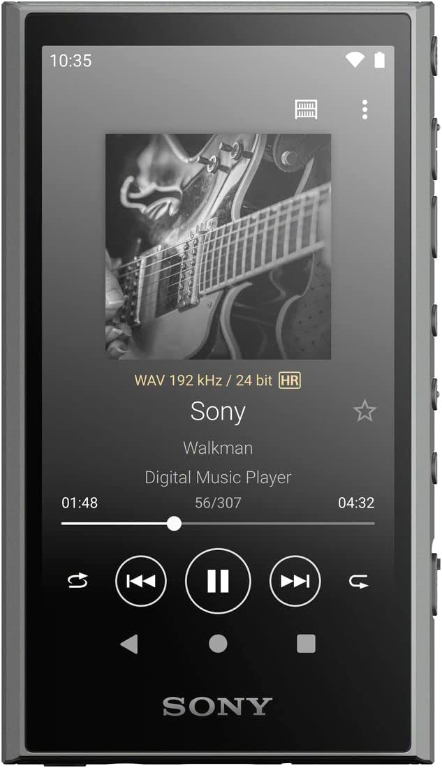 Sony Walkman NW-A307 HC, 64 GB, A300 Series, High Resolution Wireless, Streaming Support, LDAC, aptX TM, HD Codec, MP3 Player, Bluetooth, Android, MicroSD, Touch Panel, 360 Reality Audio, Gray