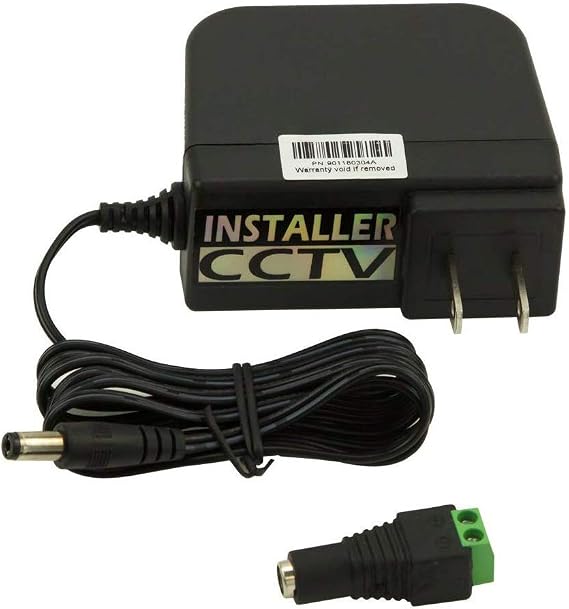 12V 2A Power Supply Adapter UL Listed AC/DC Wall Plug for CCTV Camera, 3 Foot Cord