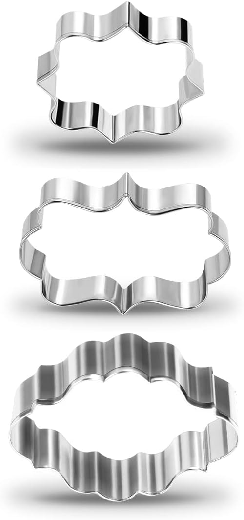 Stainless Steel Plaque Frame Pastry Biscuit Cookie Cutter Cake Fondant Pancake Cutters Mold Pack of 3