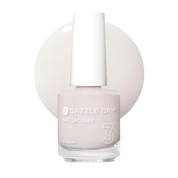 Dazzle Dry Nail Lacquer, Step 3 Alluring Charm (0.5 fl oz) | A Warm Pale Pink Full Coverage Cream Finish Quick-Dry