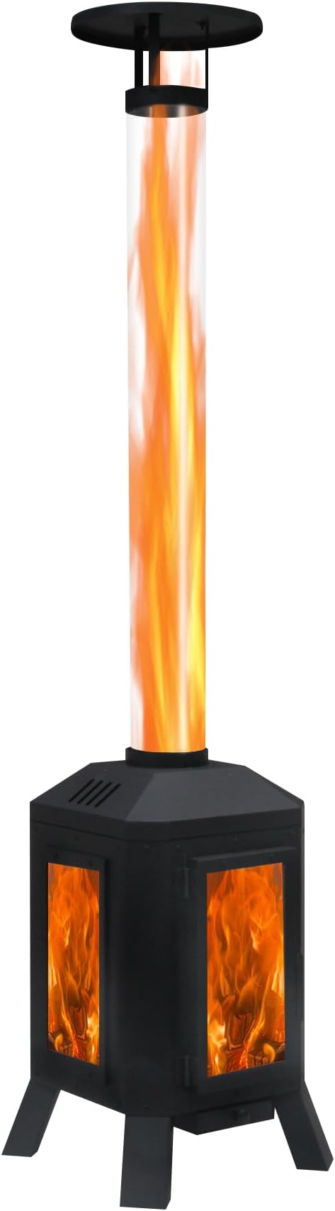 Wood Burning Patio Heater with Glass Viewing Window