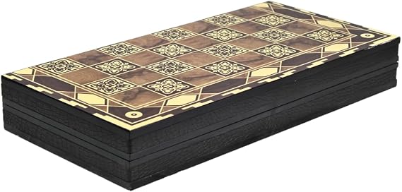 Wooden Motif Design Backgammon Set 20 Inch