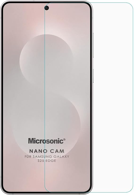 Microsonic Samsung Galaxy S25 Edge Nano Glass Cam Ekran Koruyucu [Galaxy S25 Edge ile Uyumlu Ekran Koruyucu - Şeffaf]