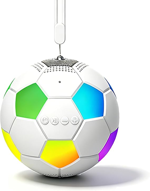 T&G Portable Speaker, Soccer Ball Shaped with LED Light, IPX5 | Loud Sound For Training, TWS Pairing, Suitable for Outdoor Traveling , Ideal Gift for Sports Fans