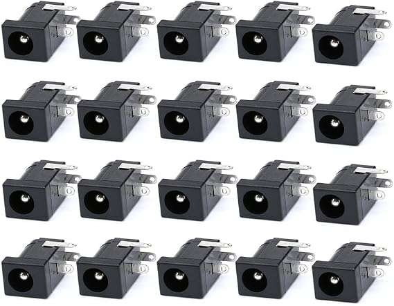 20PCS DC-005 5.5mmx2.5mm DC Power Jack Plug 3 Pin Socket DC 30V 0.5A PCB Mount DC Power Jack Connector