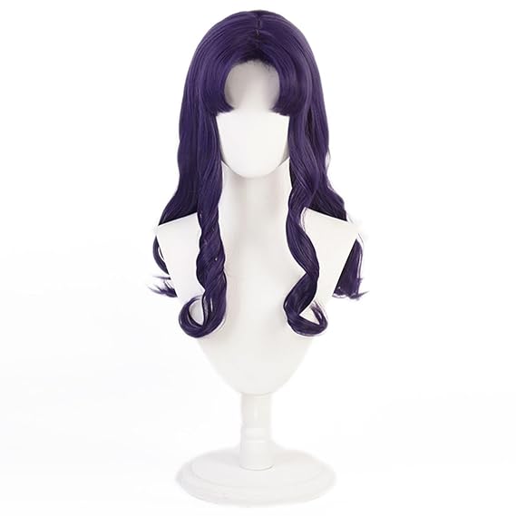 Long Dark Gray Cosplay Wigs for Women Girls (Purple)