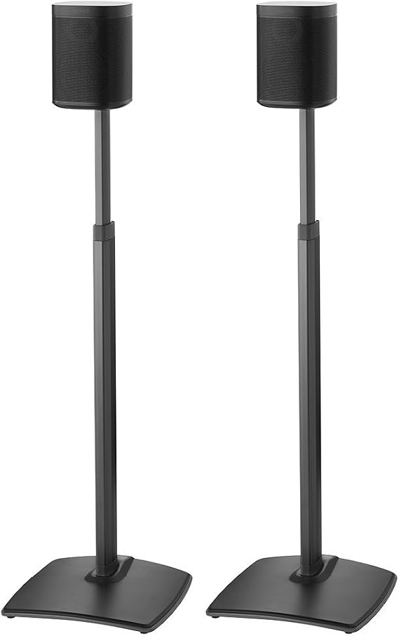 Sanus Height Adjustable Wireless Speaker Stand in Pair for SONOS ONE PLAY: 1 and PLAY: 3 - Black