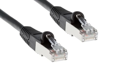 CablesAndKits - Shielded (STP) Cat5e Ethernet Cable, Booted, Jacket: PVC (CM), 100 ft, Black, Pure Copper, RJ45 Computer & Networking Patch Cord