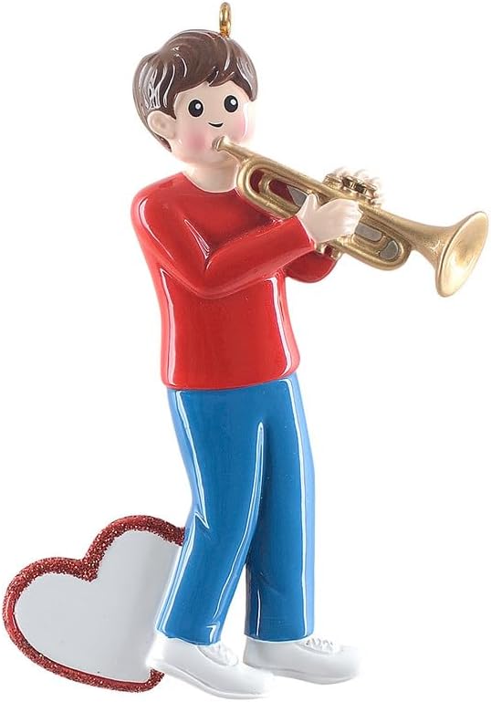 Trumpet Boy Personalized Ornament, Custom Gift for Musicians, Unique Musical Keepsake, 2025 Trumpet Christmas Decoration, for Music Lovers, Personalized Music Decor