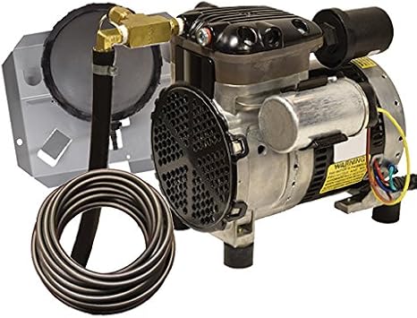 EasyPro PA34 Rocking Piston Lake Aeration System-Up To 1 Acre 50' Deep | Includes 1/4 hp 115v Stratus SRC25 Rocking Piston Compressor, 1 QS1 diffuser, poly tubing. No cabinet. Max Air Flow 2.3 CFM