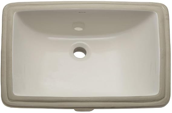 1402-CBN Callensia Classically Redefined Rectangular Vitreous China Undermount Lavatory Sink with Overflow, Bone