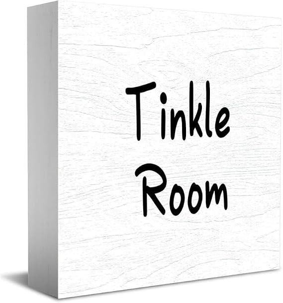 Inspirational Wood Box Sign Tinkle Room Decor Classic Wooden Box Sign, 5x5 Inch