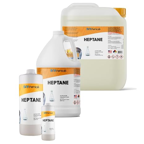 N-Heptane High Purity Laboratory Grade Heptane Industrial Nonpolar Solvent for Cements, Ink, Botanical Plant Extraction by DIYChemicals (1 Quart (32 fl oz))