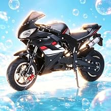49CC Mini Motorcycle for Adults Kids | 4-Stroke Engine Gas Pocket Mini Dirt Bike | Gas Pocket Motorbike | with Front Rear Disc Brakes | Dual Headlights | 8 Inch Wheels | Miniature Kid Dirt Bike