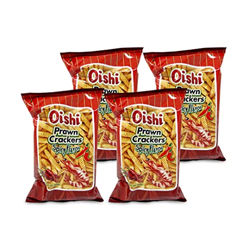 Oishi Prawn Crackers Spicy Flavor 2.12oz Pack of 4