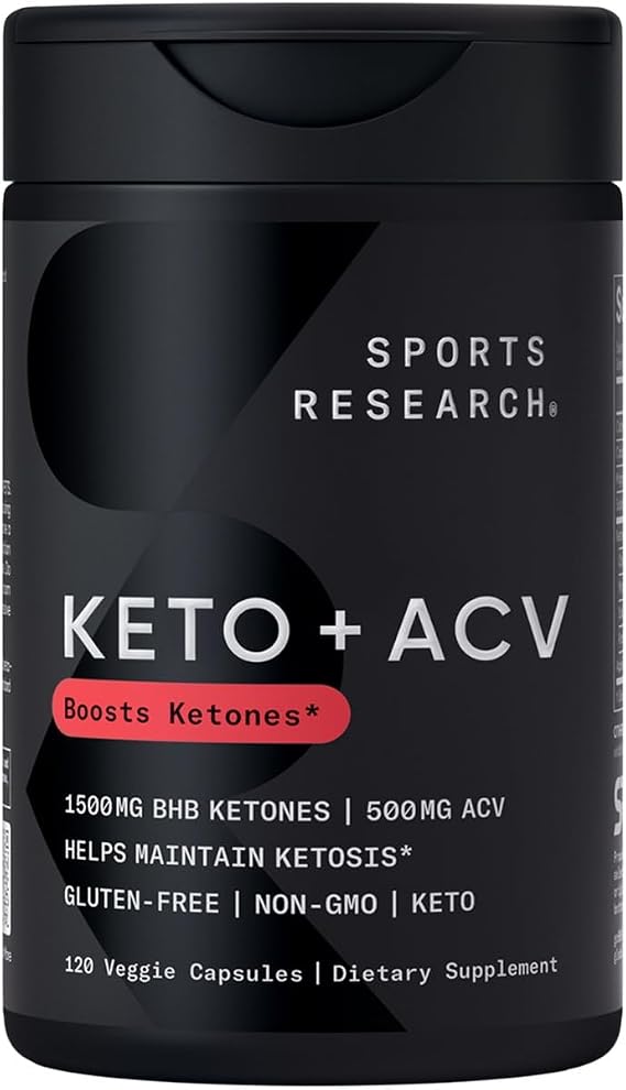 Sports Research Keto Plus Apple Cider Vinegar, 120 Veggie Capsules