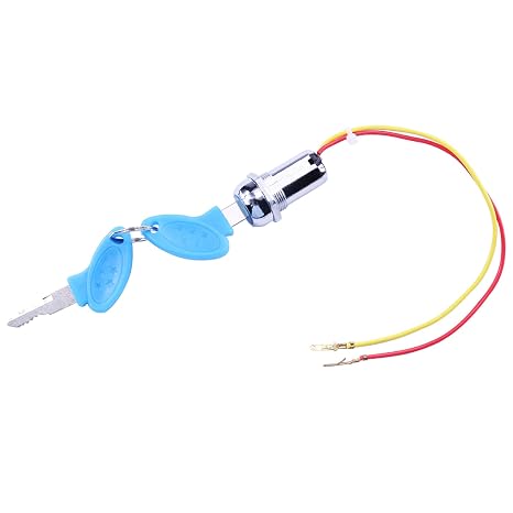 2 Wires Ignition Switch Key Starter Switch with 2 Keys On-Off | Electric Scooter ATV Moped Go Kart Pocket Bike Motorcycle Electric Bicycle Throttle Lock