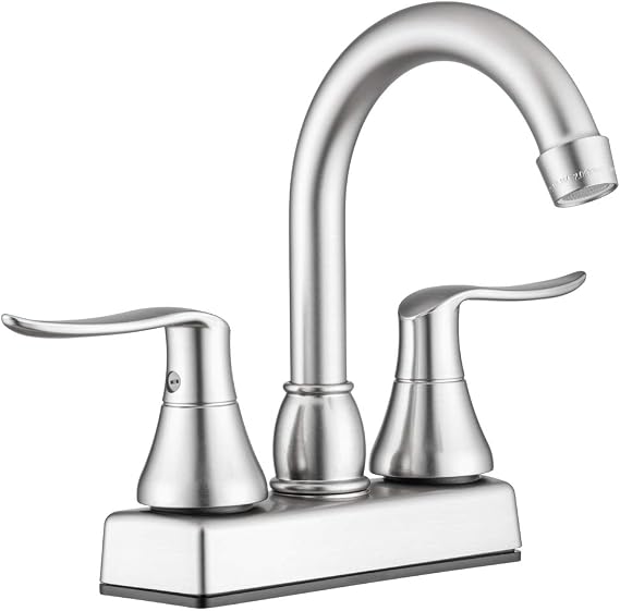 Dura Faucet DF-PB155LH-SN RV Swivel Bar Spout (Satin Nickel) | RV swivel bar spout for campers, trailers, and motorhomes. Brushed Satin Nickel finish. Easy DIY install.