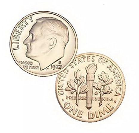1972 S US Mint Roosevelt Proof 10 Cent Dime Coin