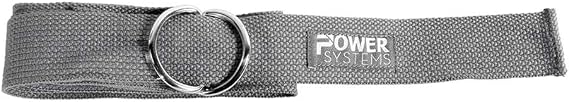 Power Systems Yoga Strap with D-Ring, 8 Foot, Dark Gray (83221)