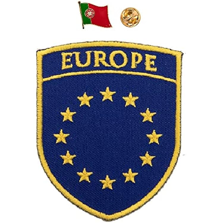 A-ONE Portugal Country Flag Lapel  European Union Patch, Vintage Patch, Heat Sealed Backing Patch, Country Flag Pin for Shorts, Jeans, Bomber Jacket No.076P106