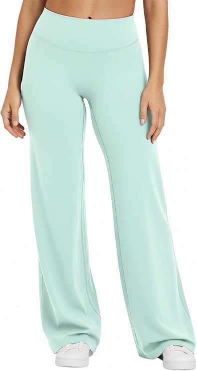 Women's Mid Rise Wide Leg Flared Yoga Pants Workout Leggings