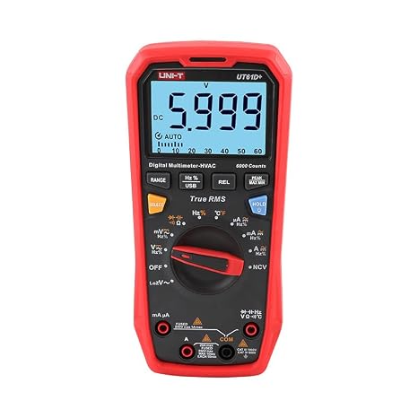 UNI-T UT61E+ UT61B+ UT61D+ Digital Multimeter 1000V True RMS C/DC Voltage Current Resistance Capacitance Tester(UT61D+)