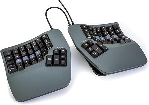 KINESIS Advantage360 Split Ergonomic Keyboard - USB-C Mechanical Switches Fully Programmable Contoured Shape Adjustable Tent PBT Keycaps