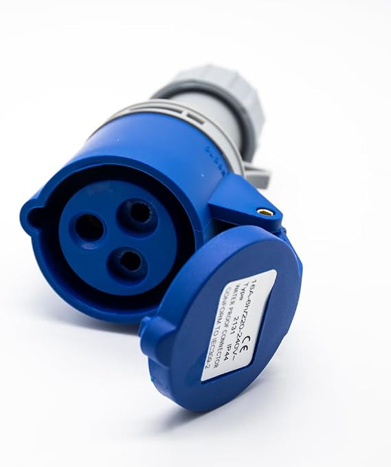 Industrial Socket Connector,3 Pin Connector 16A 220V-250V 50/60Hz 3P 6h 2P+E Waterproof IP44 CEE/IEC Waterproof Aviation Female Industrial Connector IEC60309 Standard