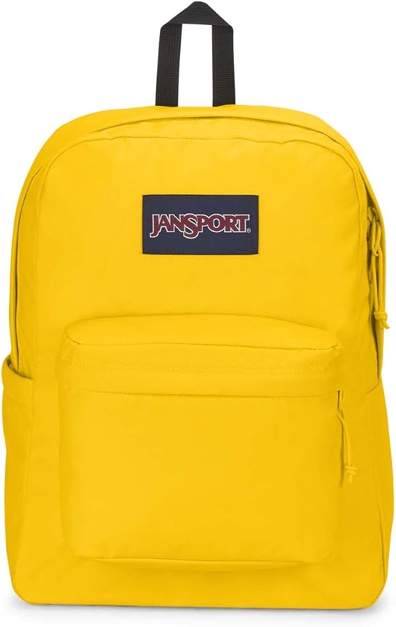 JanSport SuperBreak Backpack - Class, Travel, or Work Bag with Water Bottle Pocket - Lemon