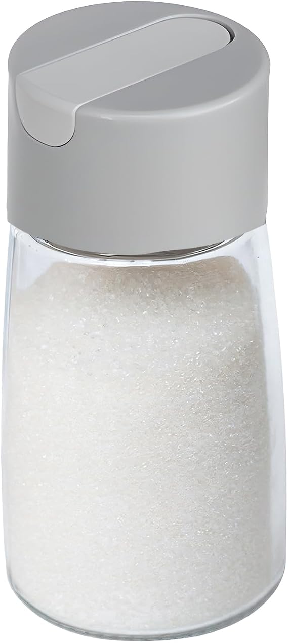 Sugar Dispenser with Pour Spout Small Sugar Dispenser Glass Sugar Container Weighted Pourer Sugar Shaker Coffee Bar Accessories and Organizer Accessories for Coffee,Tea and Baking
