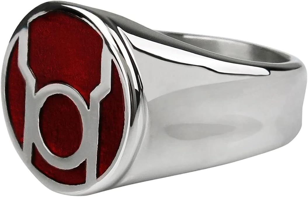 Red Lantern Symbol Stainless Steel Ring Size 10 Green,Red