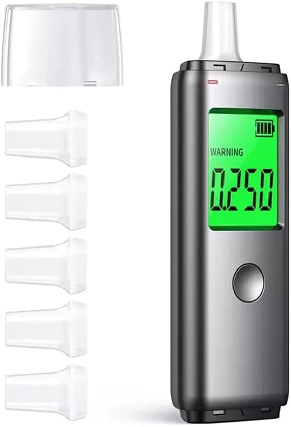 LED Display Automatic Breathalyzer Alcohol Tester with Rechargeable Battery, Dual Detection Modes for Car Use, Compact Portable, 2.0-Inch Green Light Screen, Compatible with USB Charging