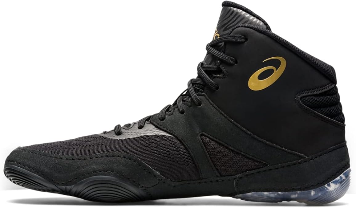 ASICS Men's Split Elite Wrestling Shoes, Black/Pure Gold, 10 UK