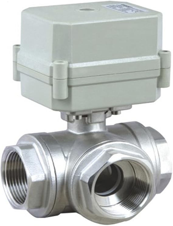 Motorized Ball Valve Control Valve DN25 1" 110-240V CR3-03 Electric Ball Valve Three Ways Stainless Steel 304 (CR3-03)