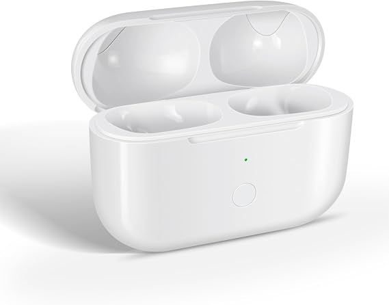 Charging Case Replacement for AirPods Pro 1st & 2nd Generation - Wireless Charger Case with Bluetooth Pairing Sync Button (Earbuds Not Included) - Light White