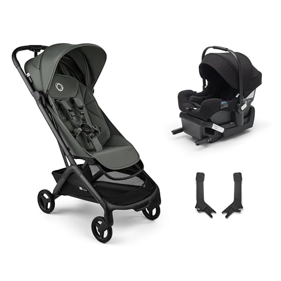 Bugaboo Butterfly 2 Travel Stroller Travel System - Turtle Air Shield by Nuna Car Seat - Forest Green 