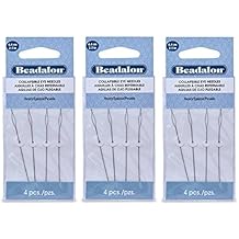 3 Packs - Beadalon Collapsible Eye Needles 2.5" Heavy - 4pcs/pk - Total 12 Needles (in Rigid Pak TM Mailer)