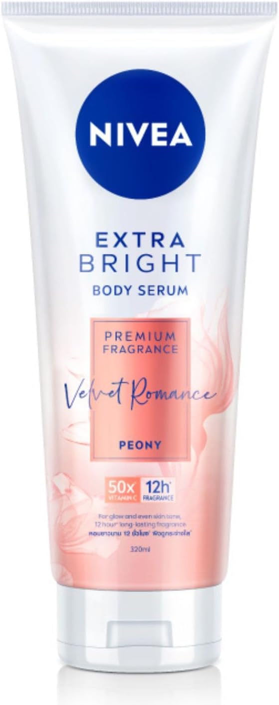 NIVEA Extra Bright Body Serum, Velvet Romance Peony Fragrance, 320 ml