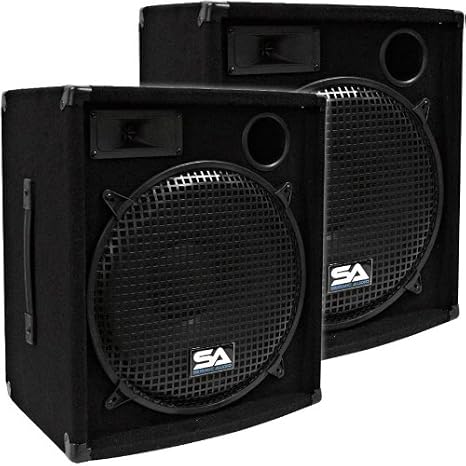 Seismic Audio - Pair of 15" PA DJ Speakers 600 Watts PRO Audio - Mains, Monitors, Bands, Karaoke, Churches, Weddings